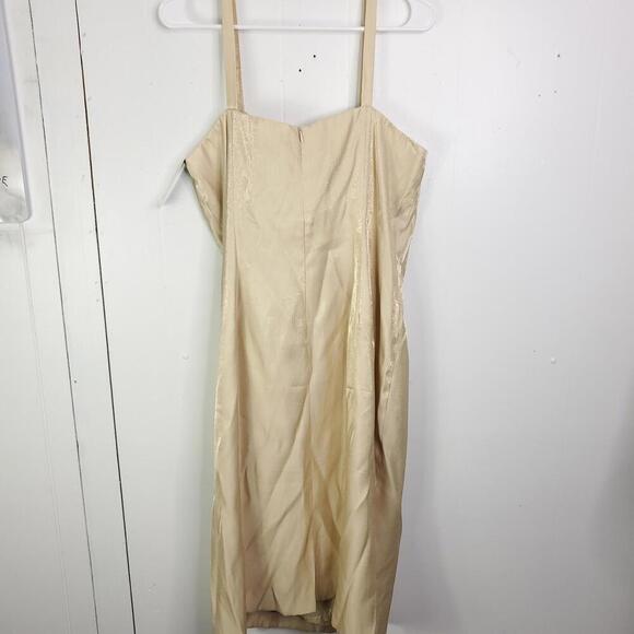 Alex Evenings Dress Womens 16 Square Neck Cream Formal Midi Party Wear - Picture 2 of 10